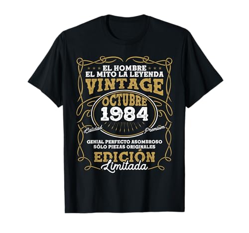 Octubre 1984 Vintage - 41 Años Regalo Cumpleaños Hombre Camiseta