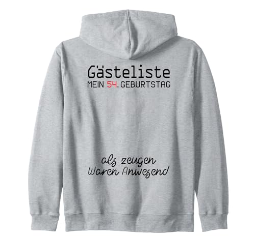 Gästeliste Mein 54. Geburtstag Libro de visitas Firma Sudadera con Capucha