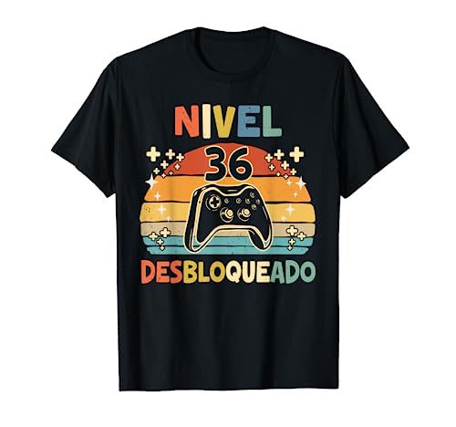 Nivel 36 Desbloqueado Gamer 36 Años Hombre Nivel 36 Unlocked Camiseta
