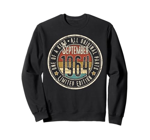 61 cumpleaños Vintage septiembre 1964 Retro Edición Limitada Sudadera