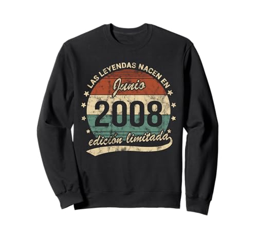 18 Años Cumpleaños Las Leyendas Nacen Junio 2008 Retro Sudadera