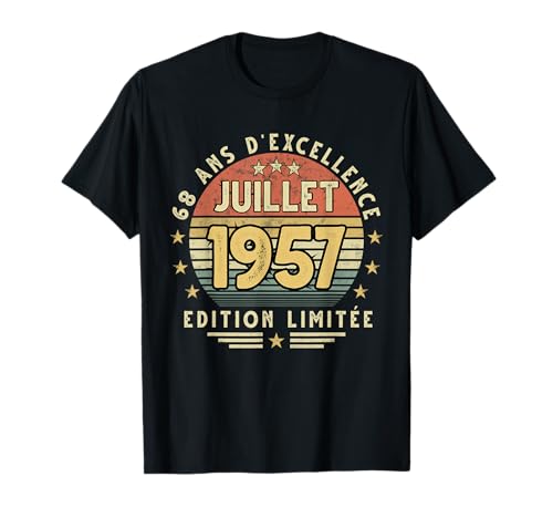 Julio 1957 Regalo Cumpleaños Julio 1957 68 años Hombre Camiseta