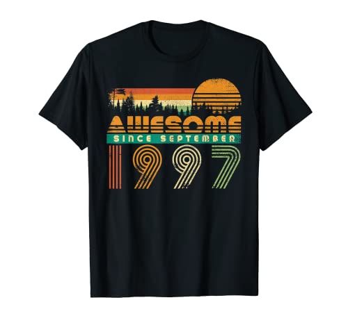 Impresionante desde septiembre de 1997 Cumpleaños Hombres Mujeres Fiesta Camiseta