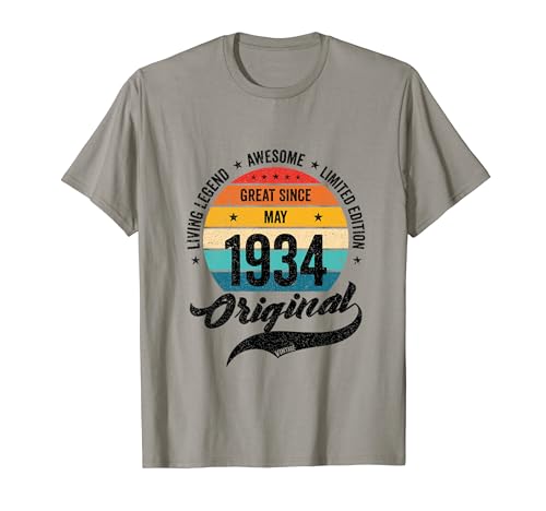 Mayo 1934 Cumpleaños Retro Años Vintage Bday Clásico Camiseta