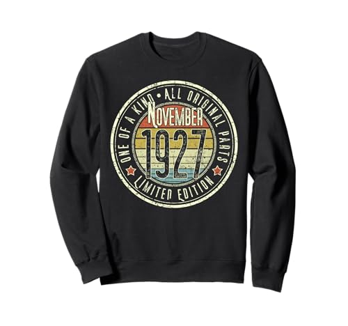 98 Cumpleaños Vintage Noviembre 1927 Retro Edición Limitada Sudadera