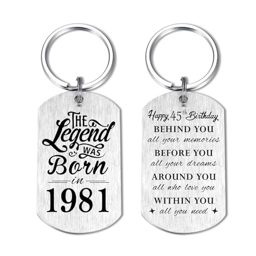 Yobent Regalos de cumpleaños número 45 para hombres de 1980, regalo de cumpleaños de 45 años...