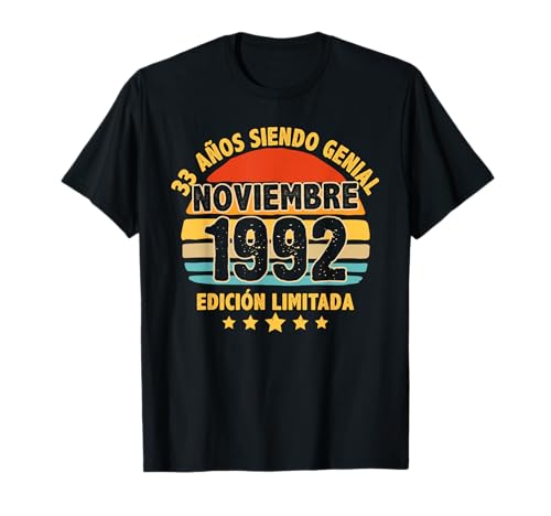 Noviembre 1992 33 Años Hombre Cumpleaños Noviembre 1992 Camiseta
