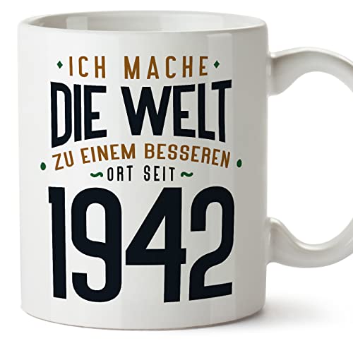MUGFFINS Tazas 1942 Cumpleaños - En Alemán - Ich Mache Die Welt zu Einem Besseren - 11 oz / 330 ml...