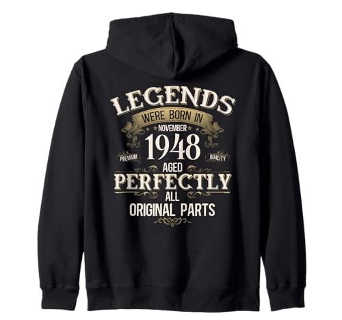 77 cumpleaños Hombre Mujer Regalo Noviembre 1948 Sudadera con Capucha