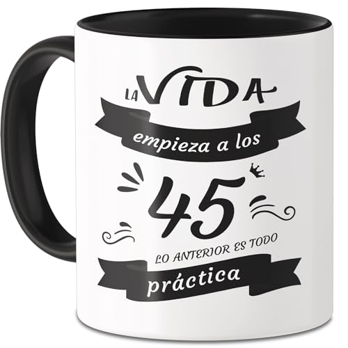 I LOVE MOM Taza 45 Cumpleaños Aniversario Mujer Hombres Tazas Desayuno Originales para Regalar...