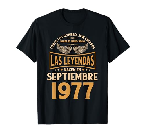 Cumpleaños Hombre Regalos Las Leyendas Septiembre 1977 Camiseta