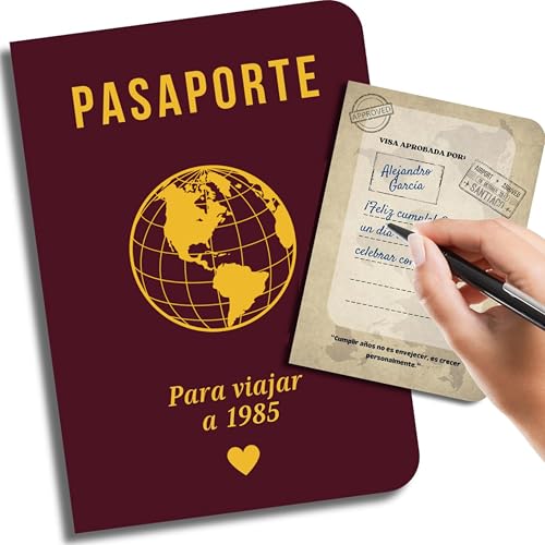 EQUIK PRODUCTS Tarjeta cumpleaños 40 años | Tarjeta 40 años | Libro de firmas 1985 | Pasaporte a...