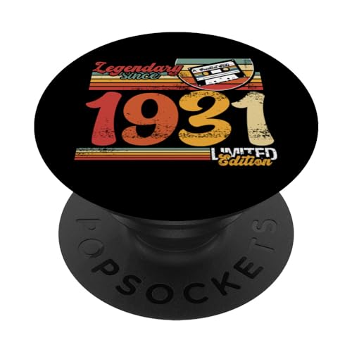 Vintage 1931 Legendario desde 1931 Casete de cumpleaños PopSockets PopGrip Intercambiable