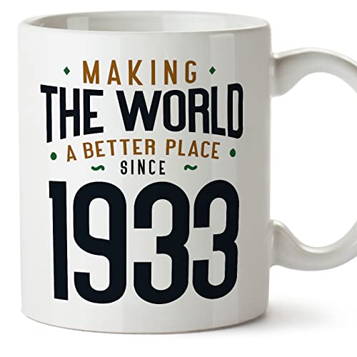 MUGFFINS Tazas 1933 Cumpleaños - En Inglés - Making the World a Better Place - 11 oz / 330 ml -...