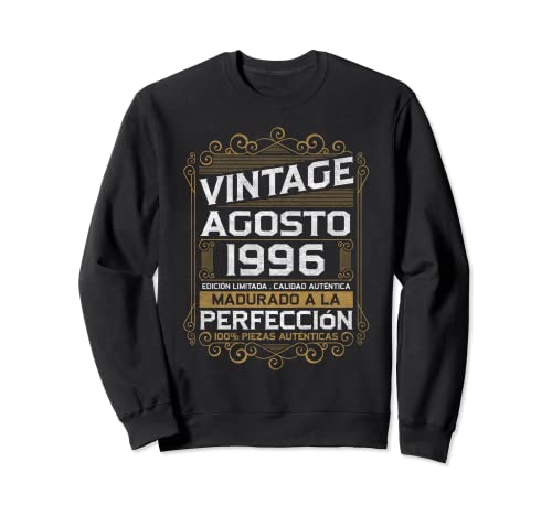 Agosto 1996 Vintage Regalo 27 Años Cumpleaños Hombre Sudadera