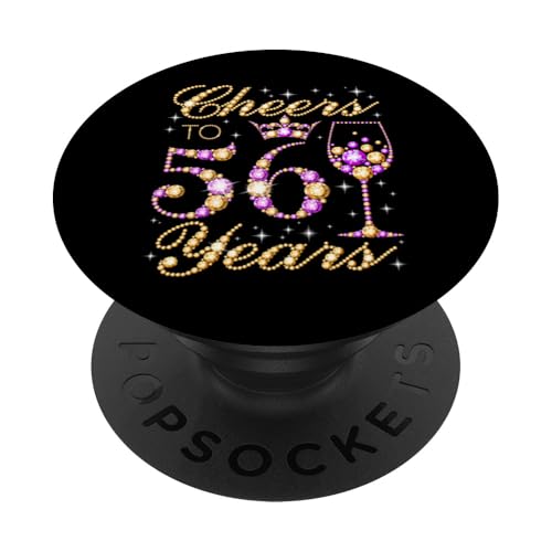 Saludos a la Fiesta de cumpleaños número 56 de la Reina de 56 años PopSockets PopGrip Adhesivo
