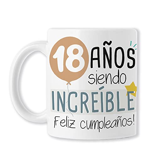 Taza ¡Feliz 18 cumpleaños! Divertido detalle de aniversario Para Hombre o Mujer - Tarjeta de...