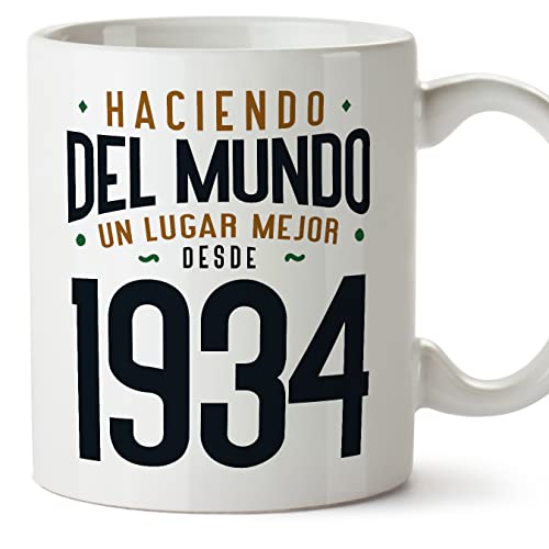 MUGFFINS Tazas 1934 Cumpleaños - En Español - Haciendo del Mundo un Lugar Mejor - 11 oz / 330 ml -...