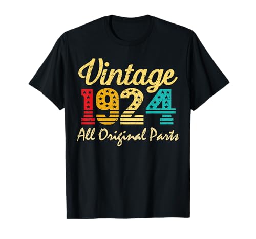 Decoraciones Vintage de 102 años 1924 para 102 cumpleaños Camiseta