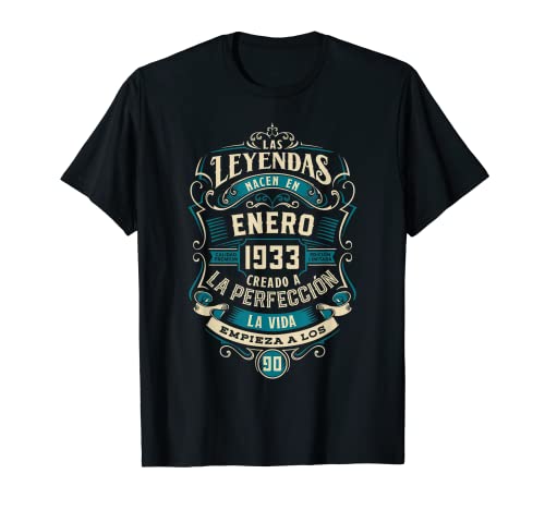Leyendas 90 Cumpleaños 2023 Nacidos En Enero De 1933 Camiseta