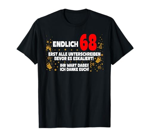 Finalmente 68 libro de visitas para firmar 68 cumpleaños Camiseta