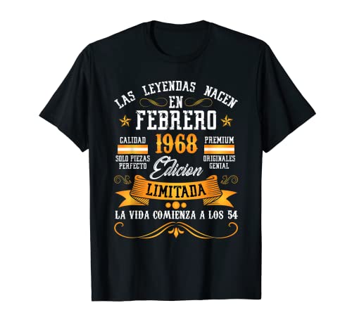 Leyendas Febrero 1968 54 Años Cumpleaños Camiseta