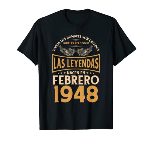 Cumpleaños Hombre Regalos Las Leyendas Febrero 1948 Camiseta