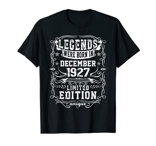 Cumpleaños Diciembre 1927 Edición Limitada Regalo Vintage Camiseta