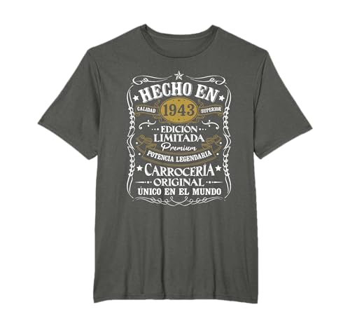 83 Cumpleaños 83 Años Hombre Hecho en 1943 Vintage Regalo Camiseta