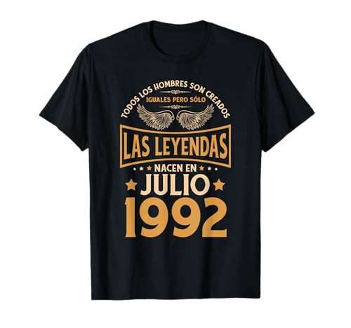 Cumpleaños Hombre Regalos Las Leyendas Julio 1992 Camiseta