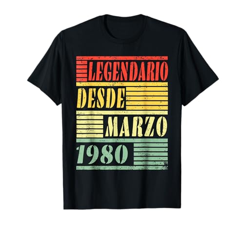 45 Cumpleaños Hombre 45 años Hecho En 1980 Marzo Camiseta