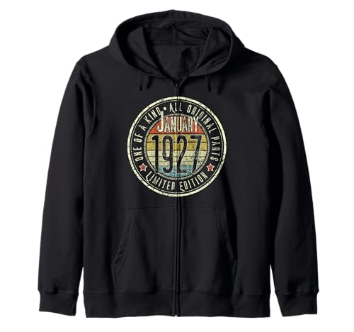 Edición Limitada Retro de enero de 1927 para 98 cumpleaños Sudadera con Capucha