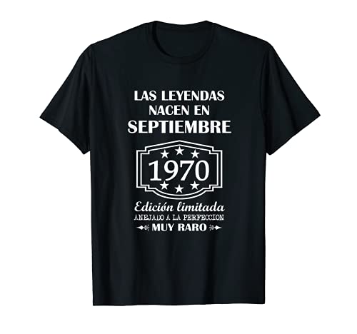 Las Leyendas nacen en Septiembre de 1970 51° cumpleaños Camiseta