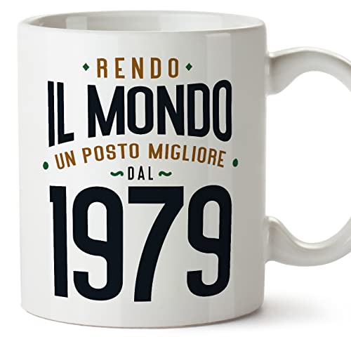MUGFFINS Tazas 1979 Cumpleaños - En Italiano - Rendo il Mondo un Posto Migliore - 11 oz / 330 ml -...