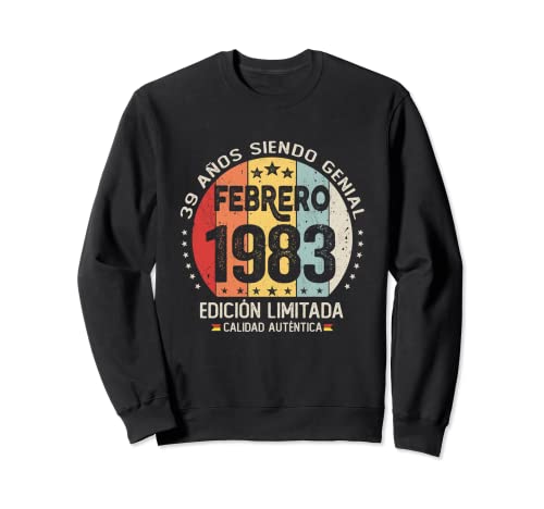 Regalo 39 años Cumpleaños Hombre Mujer - Febrero 1983 Sudadera