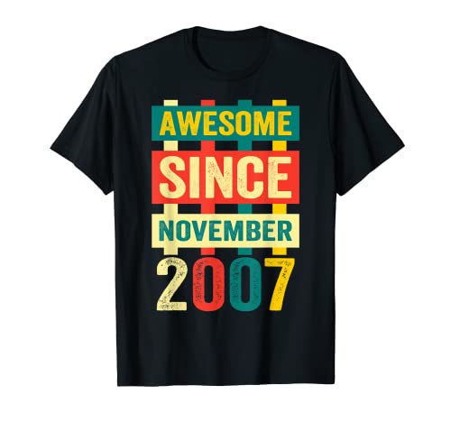 Impresionante Desde Noviembre 2007 Camiseta 12 Cumpleaños Diciendo Gif Camiseta