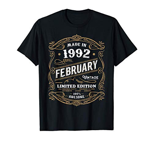 29 años 29 cumpleaños Hecho en 1992 Cosecha de febrero Camiseta
