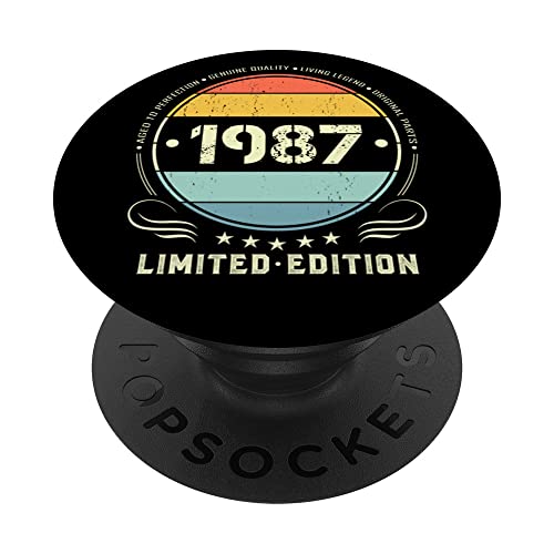 1987 Edición limitada 1987 cumpleaños Popsocket para mujeres y hombres PopSockets PopGrip...