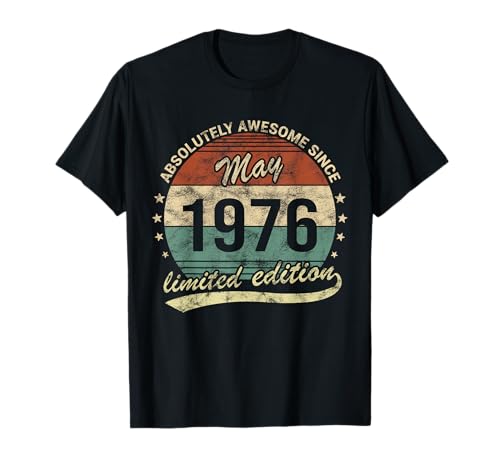 50 cumpleaños Absolutamente impresionante desde mayo de 1976 Vintage Camiseta