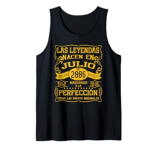 20 años Cumpleaños Las Leyendas Nacen en Julio de 2006 Camiseta sin Mangas