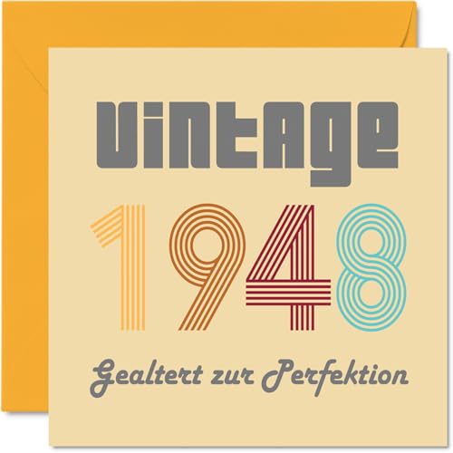 Stuff4 76. Tarjetas de cumpleaños para hombres y mujeres, diseño vintage de 1948 envejecido a la...