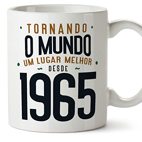MUGFFINS Tazas 1965 Cumpleaños - En Portugués - Tornando o Mundo um Lugar Melhor - 11 oz / 330 ml...