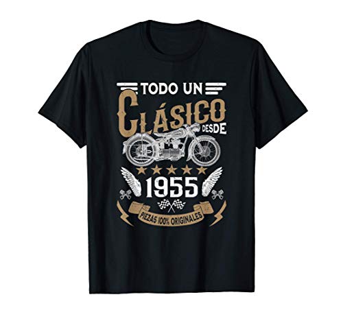 Hombre Motero Todo Un Clásico Nacido En 1955 Cumpleaños Camiseta