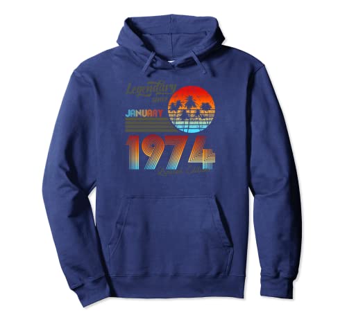 Legendario de cumpleaños desde enero de 1974. Sudadera con Capucha