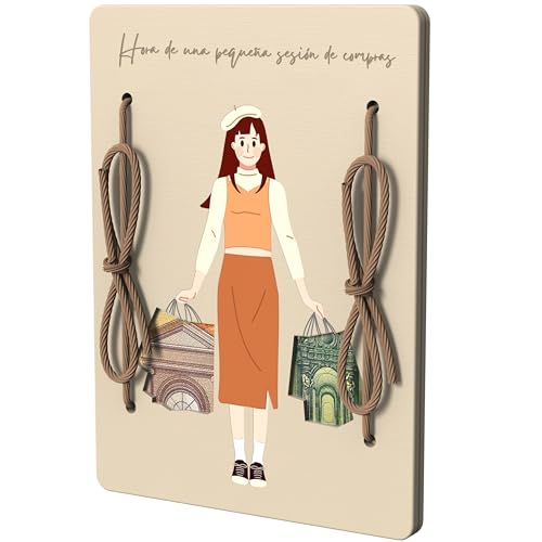 Tarjeta de Felicitación de Madera | Regalo con Dinero, Billetera de Madera | Regalo de Cumpleaños...