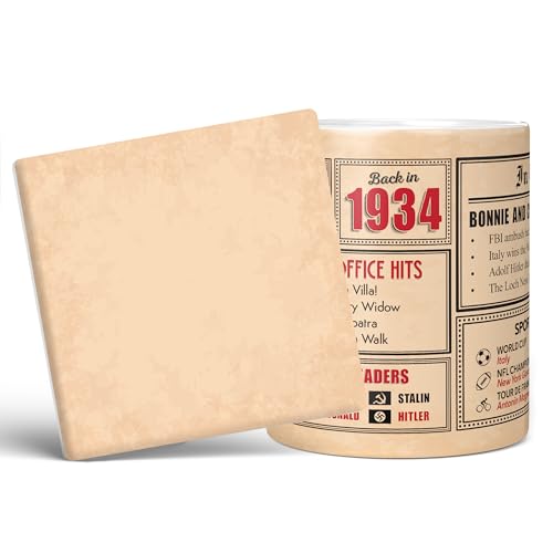 Mug Monster - Regalo de cumpleaños 89 – Taza de vuelta en 1934 en este año, regalo para hombres...