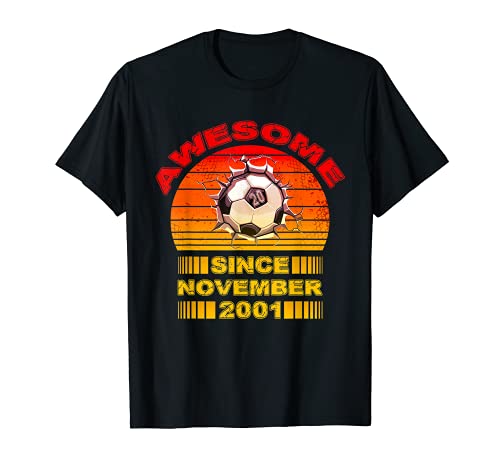 Impresionante desde noviembre de 2001 20 cumpleaños fiesta temática de fútbol Camiseta
