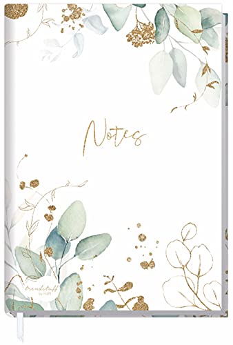 Cuaderno A5 rayado 'Blattgold' de Trendstuff by Häfft - 124 páginas, 62 hojas - ideal como diario,...