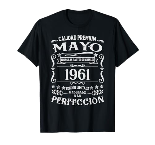 65 cumpleaños Nacido en Mayo de 1961 Vintage 65 años Camiseta