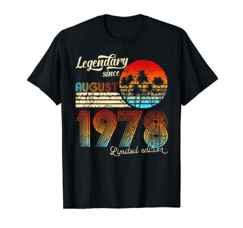 Legendario De Cumpleaños Desde Agosto De 1977 Regalo Camiseta